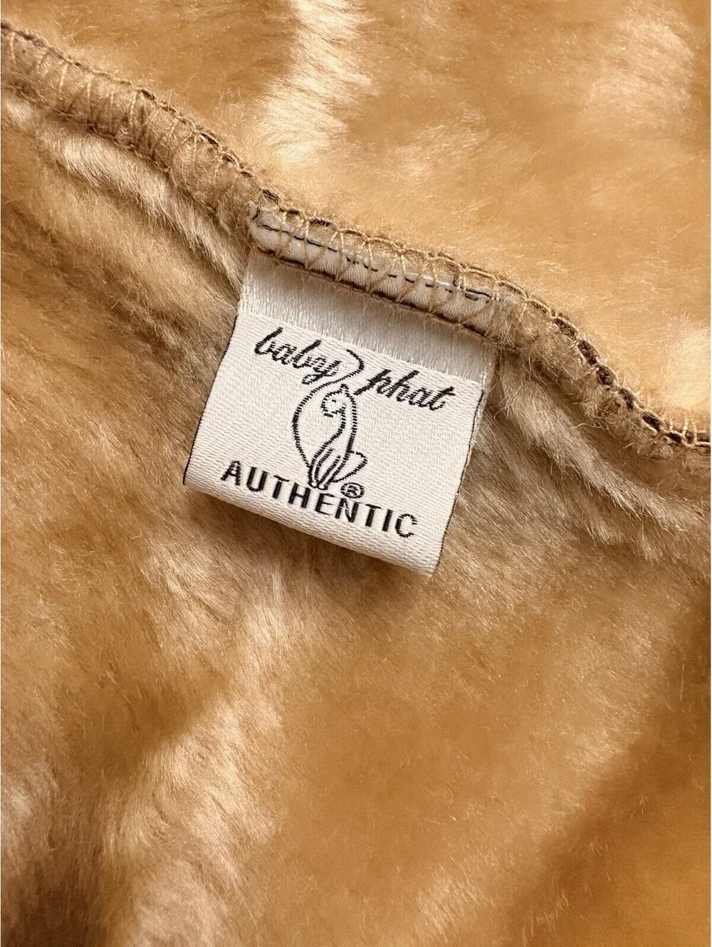 Vintage Baby Phat Coat Brown AOP Faux Fur Lined Girls Size 6X Y2K Penny Lane